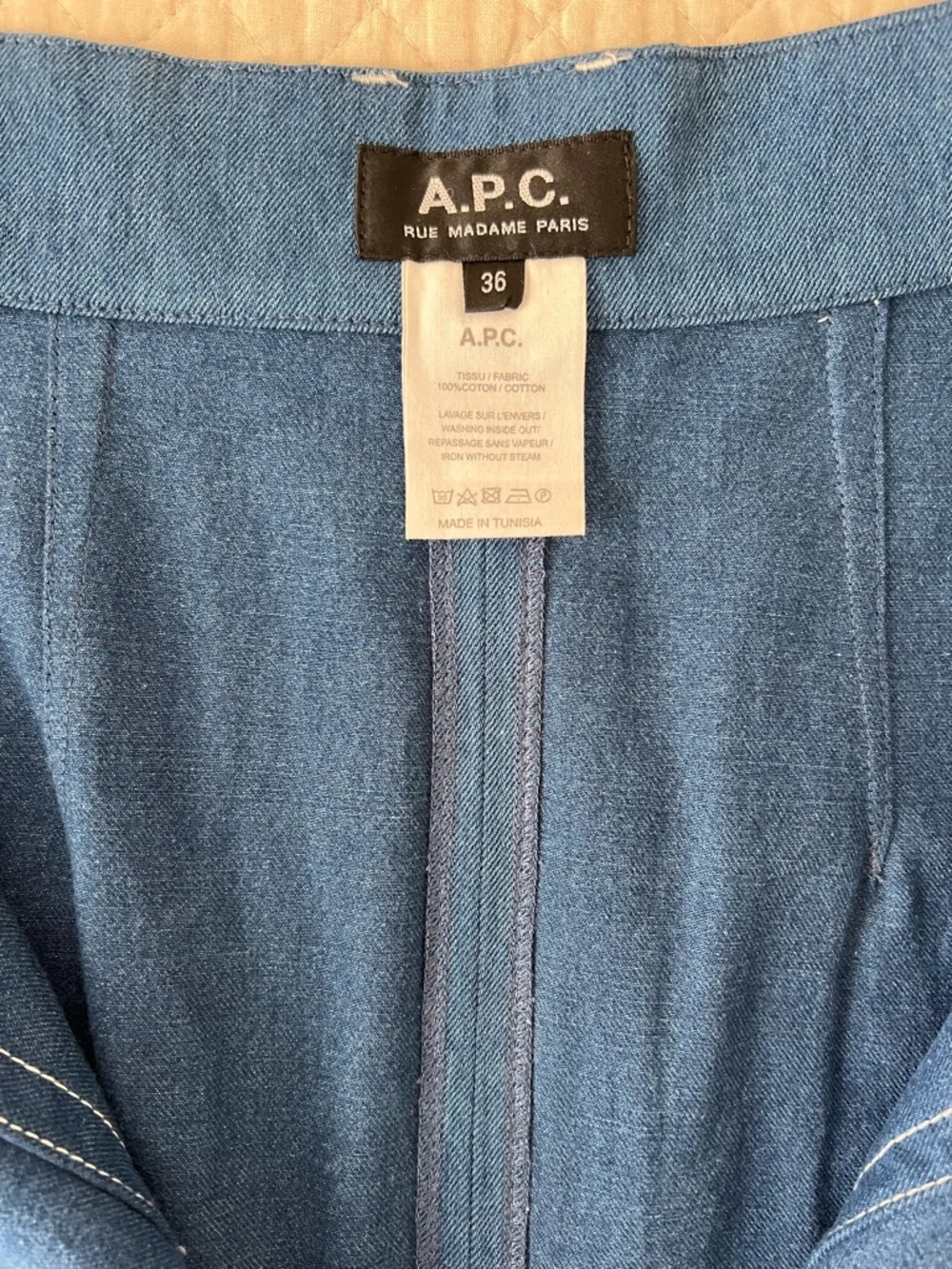 APC patch pocket denim midi skirt size 4 - Picture 3 of 4